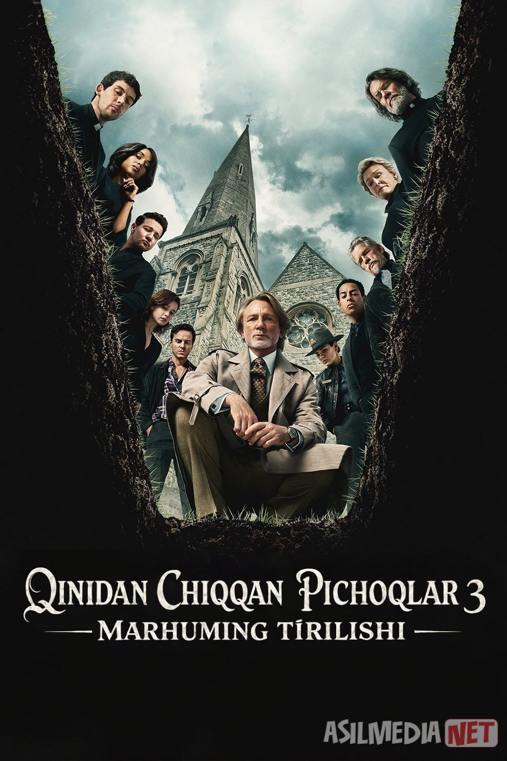 Qinidan chiqqan pichoqlar: Marhumning tirilishi / Sukut ortidagi jinoyat  2025 Uzbek tilida O'zbekcha tarjima kino Full HD tas-ix skachat