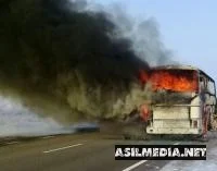 Қозоғистонда ёниб кетган автобус ҳайдовчилари қўлга олинди
